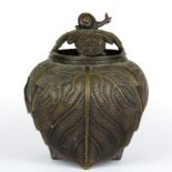 An early 20th century Chinese bronze censer, H. 16cm. Prov. Private Collection.