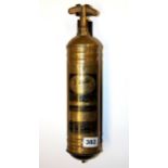 An early Pyrene brass fire extinguisher, H. 37cm.