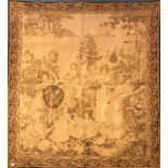 A large antique woven tapestry, size 230 x 160cm together with a further antique large woven