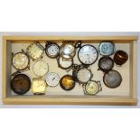 A box of mixed watches and parts.