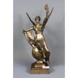A cast bronze figure of an angel, H. 39cm.