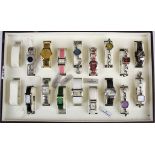 A tray of ladies fashion wrist watches.