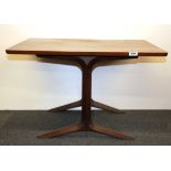 A 1970's hardwood coffee table, size 74 x 56 x 46cm.