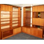 Two 1970's G Plan teak bookcase units, W. 152cm H. 198cm.