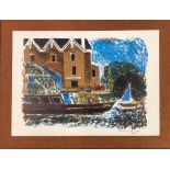 A 1965 Curwen prints lithograph Richmond Reach by Gerald Woods, board 70 x 52cm.