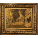 A very fine 19th century Tunbridge ware picture and frame 22 x 18.5cm.