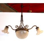 A lovely French Belle Epoque style light fitting, H. 80cm W. 77cm.
