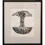 A framed pencil signed original woodblock print by Margaret Maidment, framed size 51 x 57cm.