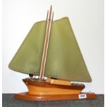 A 1950's yacht table lamp, H. 46cm.