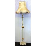 A gilt painted standard lamp with shade, H. 188cm.
