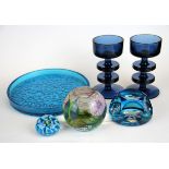 A Caithness paperweight and other glassware.