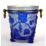 A very unusual continental cameo glass ice bucket, H. 18cm.