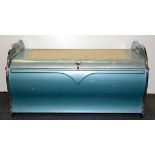 An unusual 1950's children's metal toy box, W. 83cm H. 45cm.