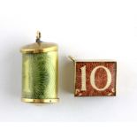 Two 9ct yellow gold bank note charms.