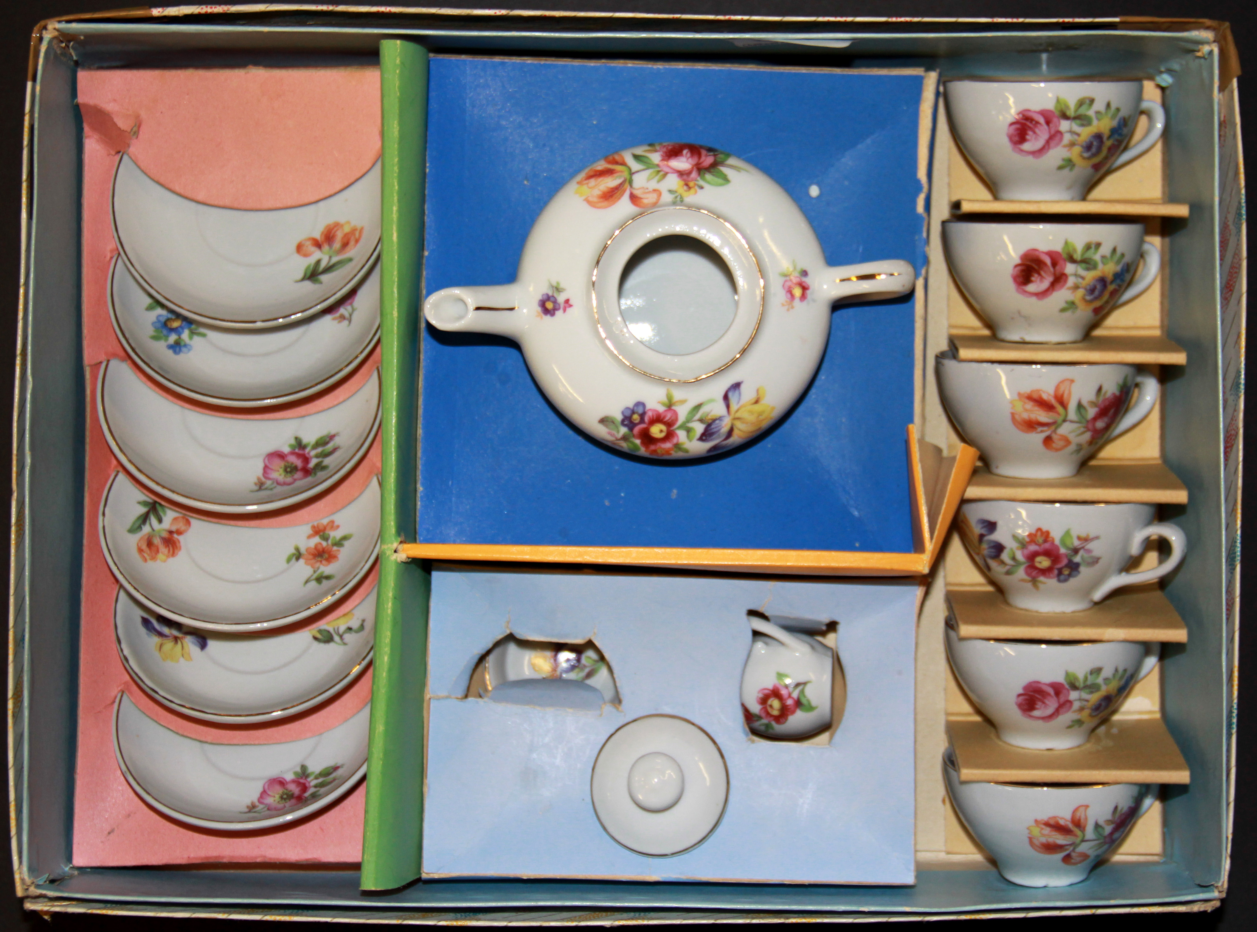 A 1960's child's porcelain tea set.