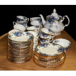 An eighteen setting Royal Albert ''Moonlight Rose'' tea set with twelve tea plates of two