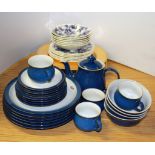 A quantity of Denby china, Roy Kirkham china and gilt plate settings.