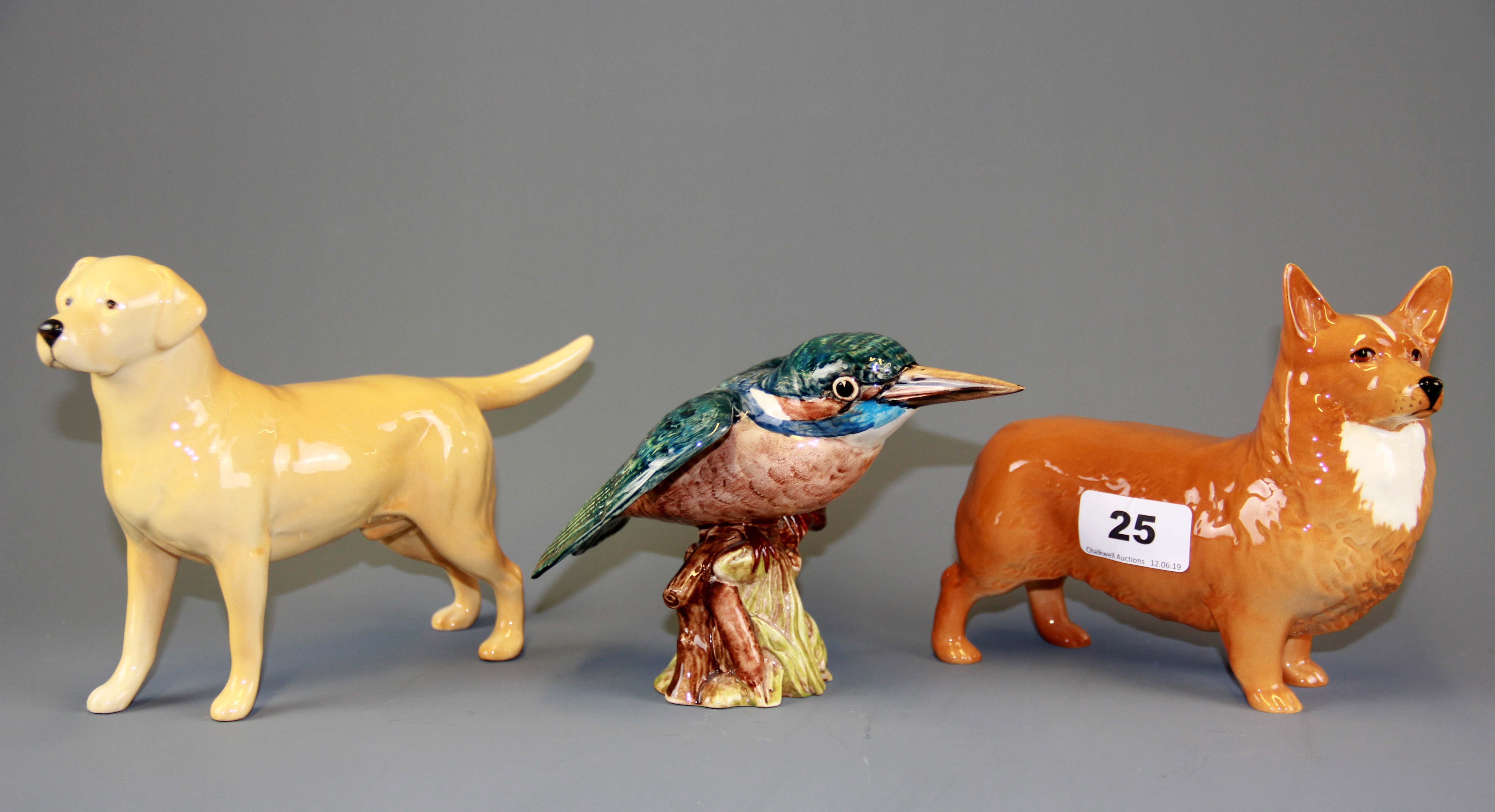 Three Beswick porcelain figures, tallest H. 15cm.