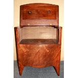 A 19th Century mahogany veneered commode, size 61 x 70cm.