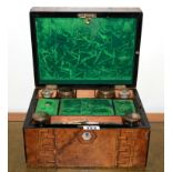 A 19thC Tunbridge inlaid dressing table box, size 30 x 23 x 17cm.