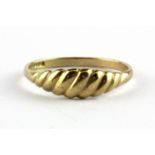 A 9ct yellow gold ring, (P.5).