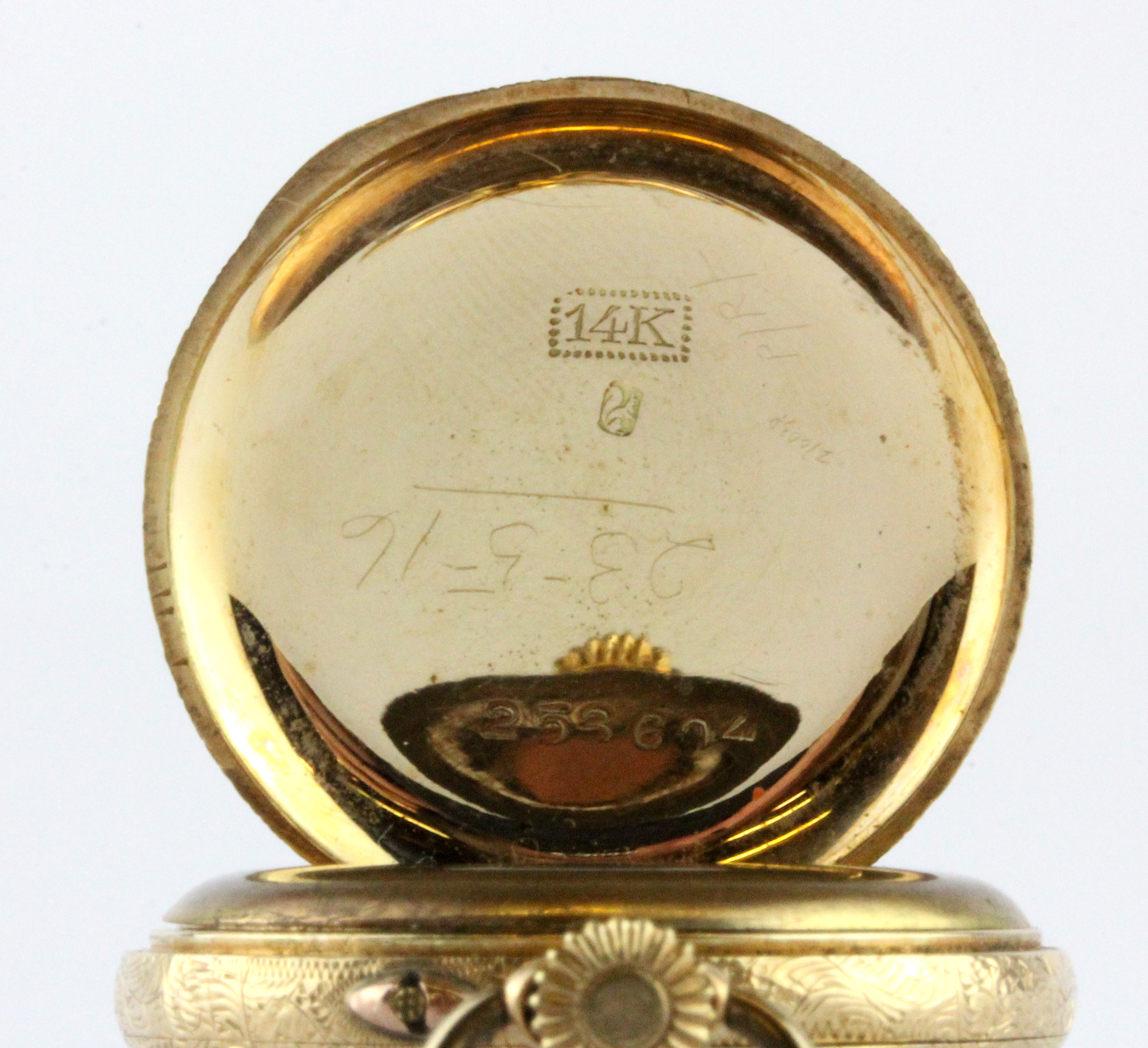 A 14ct yellow gold (stamped 14k) open face lady's fob watch. - Image 3 of 3