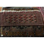 An antique handmade Persian wool prayer rug, 97 x 69cm together with a Persian rug panel, 97 x