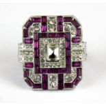 An impressive stone set costume ring, (R.5) top of the ring size 3.5 x 3cm.