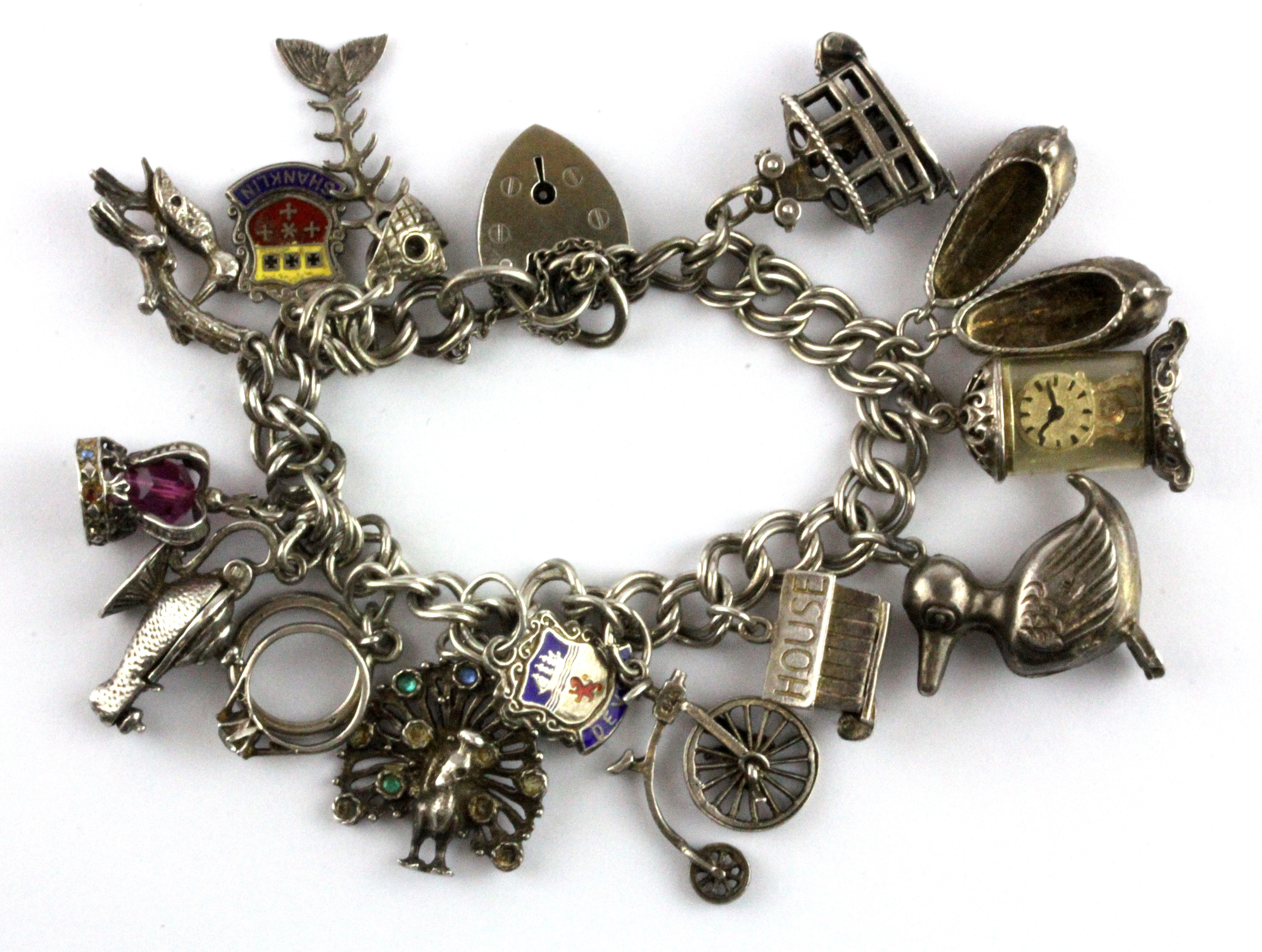 A hallmarked silver charm bracelet.