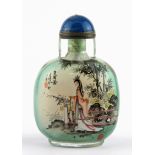 A fine quality signed inside painted Chinese snuff bottle, H. 9cm.