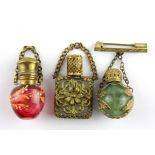 Three 19th Century French miniature perfume bottles.