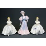 Two Royal Doulton figures of Heather HN2956 and a Coalport figurine Eugenie.