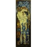 A large mixed media oil on canvas after Gustaf Klimt 'The three ages of women', 180 x 60cm.