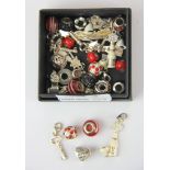 A collection of 925 silver charms / pendants.