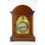 A 19th Century inlaid mahogany and silvered brass dial bracket clock, H. 53cm.
