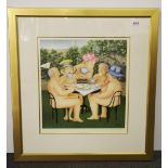 A Beryl Cook (English 1926 - 2008) gilt framed limited edition 577/650 offset lithograph entitled '