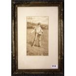 A framed sepia watercolour signed E. Kington Brice (British 1860-1948) frame 46 x 32cm.