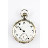 A 925 silver open face pocket watch, L. 6.5cm.