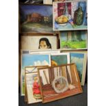 A large quantity of mixed pictures, largest 75 x 56cm.