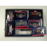 A box of approximately 36 items of Bachmann 00 gauge rolling stock.