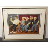 A Beryl Cook (English 1926 - 2008) silver framed limited edition 66/395 offset lithograph