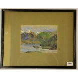 F. R. Brown, framed oil on board depicting a landscape scene, signed and dated 1928, framed size