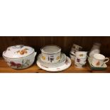 A quantity of Royal Worcester, Evesham pattern crockery and four Denby items.
