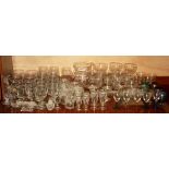 A very large quantity of etched glass, Babycham glasses and others.