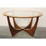 A G-Plan teak coffee table, H. 45cm, Dia. 43cm.