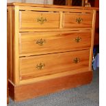 An Edwardian satinwood chest of drawers, 80 x 91 x 45cm.