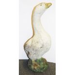 A painted concrete garden statue of a goose, H. 62cm.