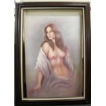 An oil on canvas of a nude female with an indistinct signature, 92 x 61cm.