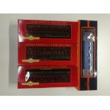 Three boxed Bachmann 1:20.3 passenger cars, two items n. 89298 and n. 89294, together with a further