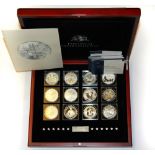 A cased limited edition 799/3000 '2011 fabulous twelve silver coin collection' with certificates